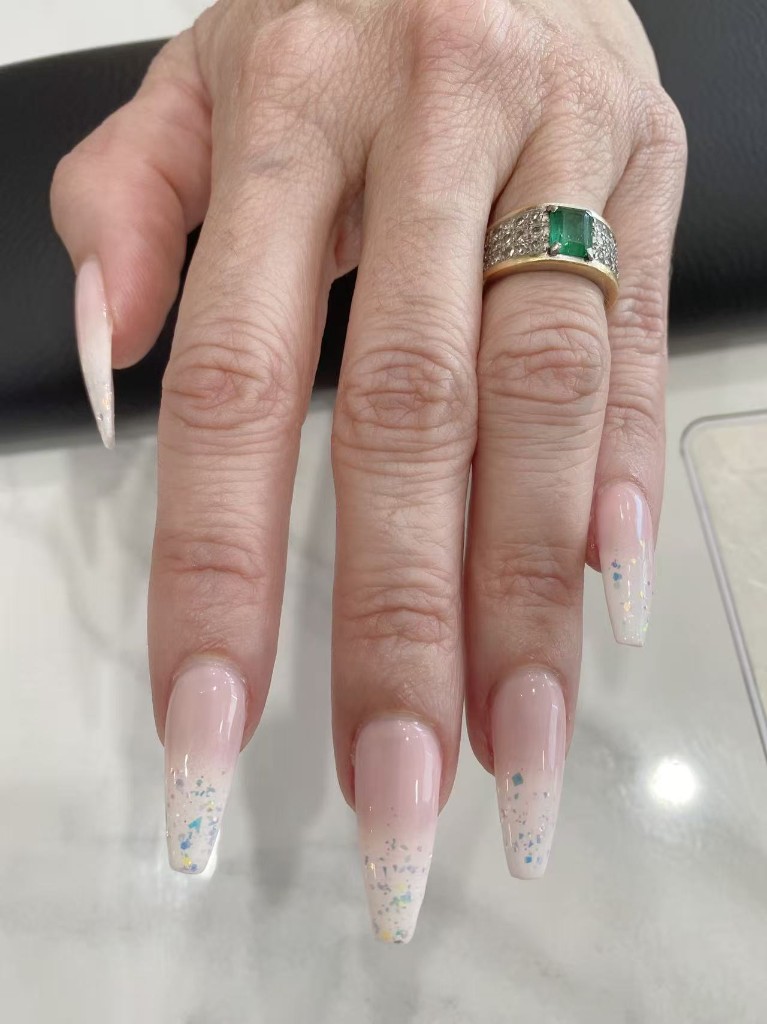 Colorful French tip nail art
